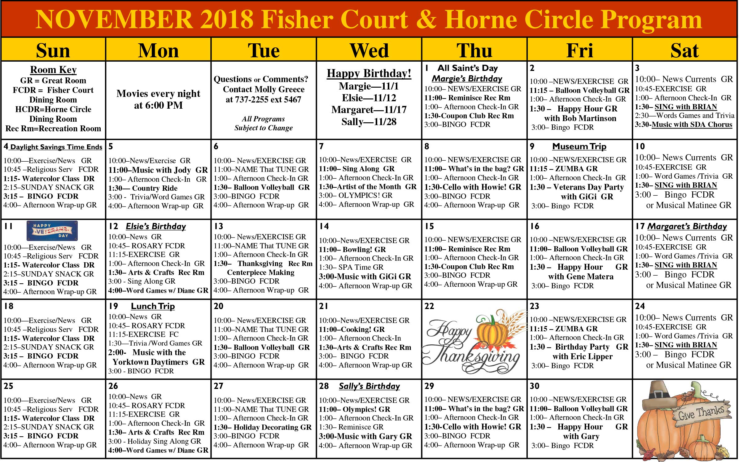 Nov-2018-Memory-Calendar - Yorktown Assisted Living Residence