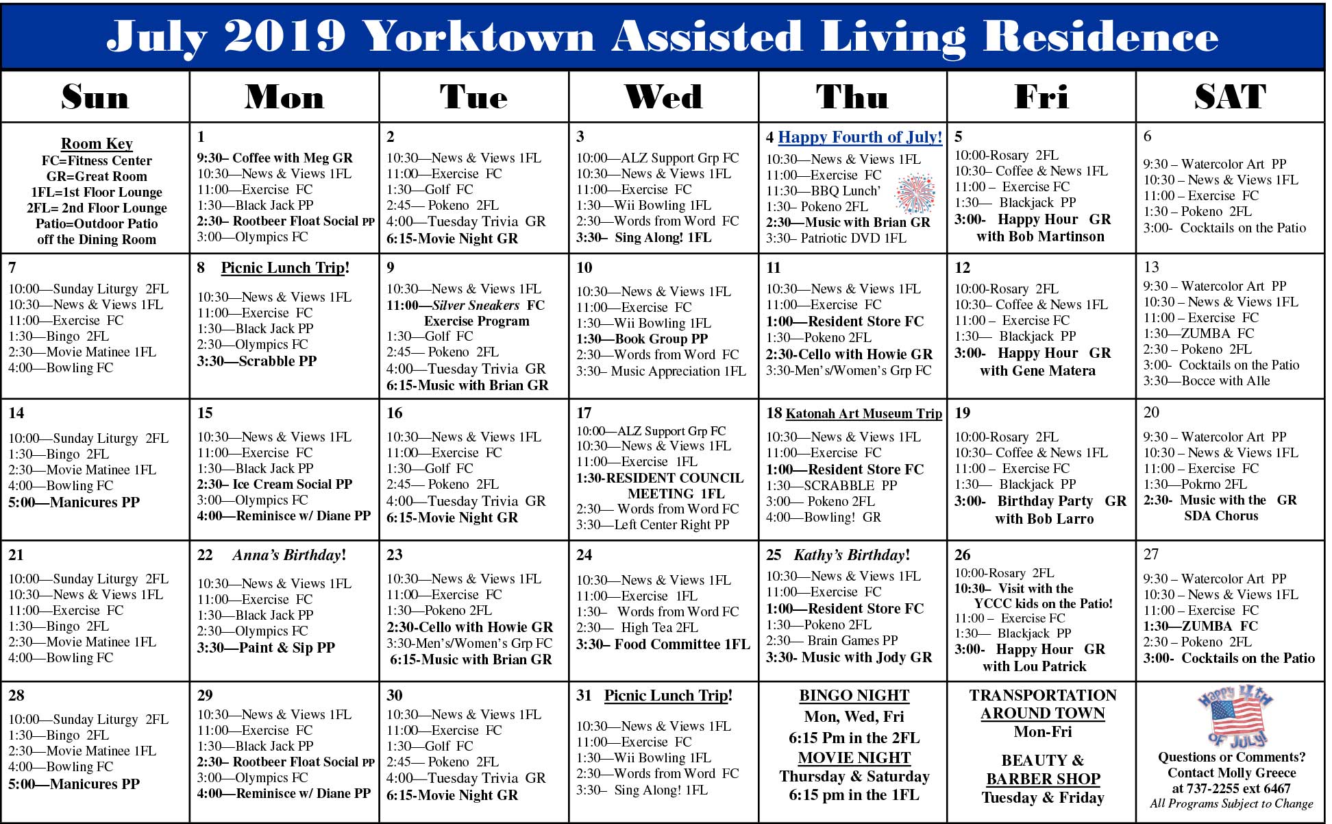 July-2019-ALR-Calendars - Yorktown Assisted Living Residence